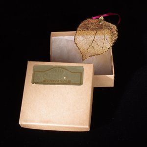 24k gold plated Aspen leaf pendant/ornament